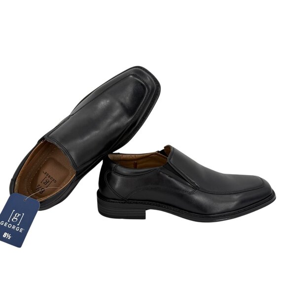 George Men's Dominic Black Faux Leather Comfort Slip-On Loafer Shoes Sz 8.5 NWOB - Picture 5 of 12